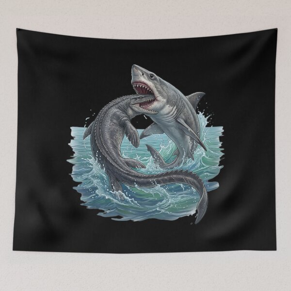 Item preview, Mosasaurus vs Megalodeon designed and sold by ReneMM.