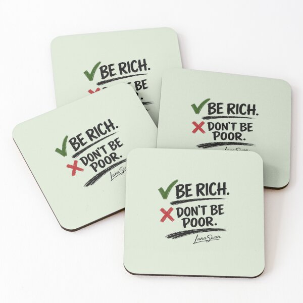 Item preview, BE RICH DON’T BE POOR | Mint Meme Design | Funny Typography Statement designed and sold by BlueberrySwan.