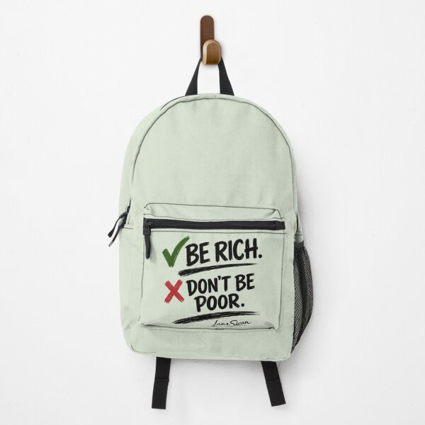 Item preview, BE RICH DON’T BE POOR | Mint Meme Design | Funny Typography Statement designed and sold by Baroness Swan.
