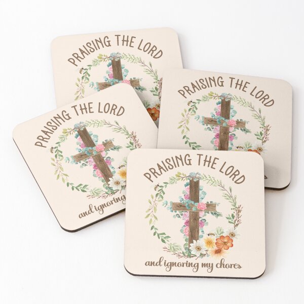 Item preview, Praising The Lord And Ignoring My Chores - Funny Christian Mom Floral Cross designed and sold by the-Z3nith.