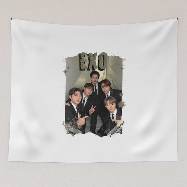 Item preview, EXOO Kpop Solo Artist Black and White Collage Digital Art Portrait designed and sold by AJUNICE STUDIO.