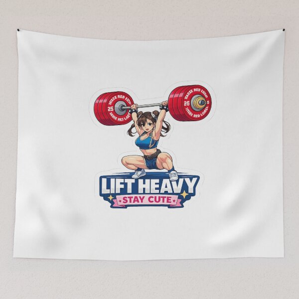 Item preview, Lift Heavy Stay Cute Anime Gym Girl Weightlifting designed and sold by Digistore1221.