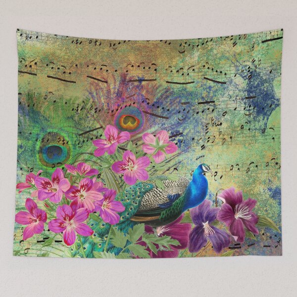 Item preview, Peacock Graphic Art Design With Elegant Musical Notes designed and sold by DEC02.