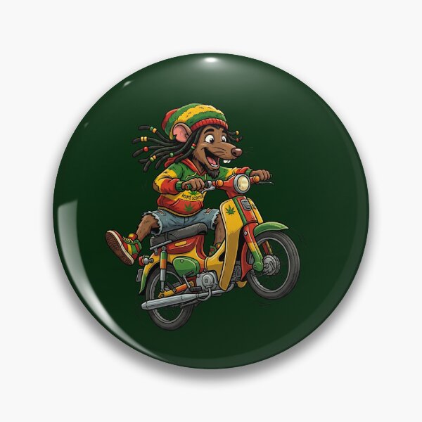 Item preview, Rasta Mouse Riding Scooter - Reggae Roots Cartoon designed and sold by digitalbob60.