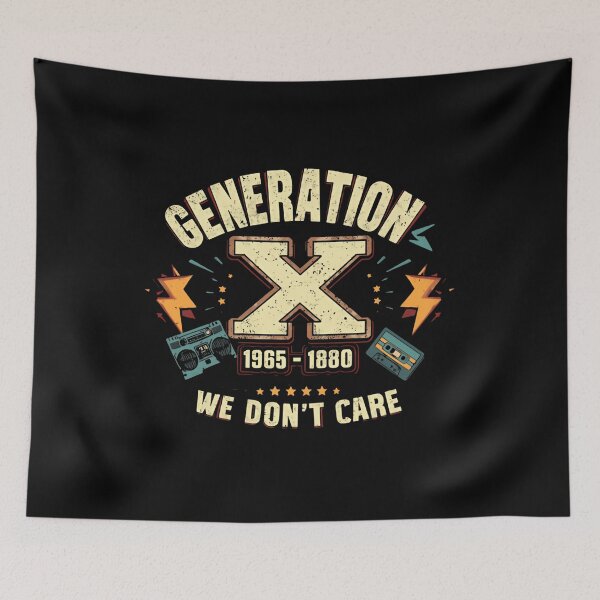 Item preview, Generation X 1965 - 1980 We Don't Care Gen X Retro Nostalgia designed and sold by HumansStuck12.