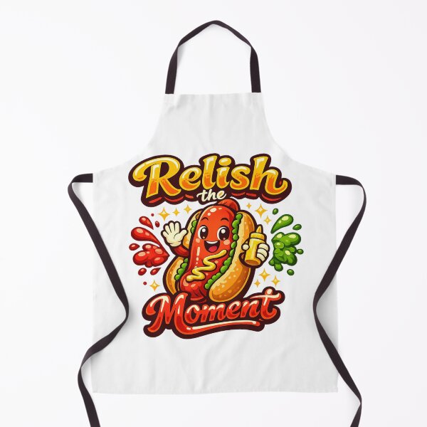 Item preview, Relish The Moment Cute Hot Dog Funny Food Lover Cartoon Design designed and sold by Wear Sculpt.