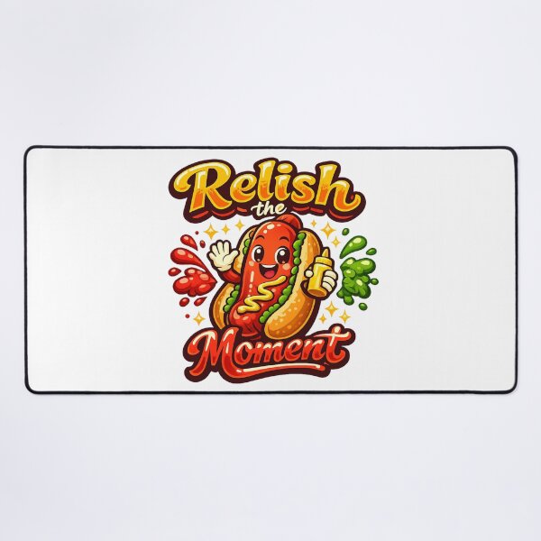 Item preview, Relish The Moment Cute Hot Dog Funny Food Lover Cartoon Design designed and sold by Wear Sculpt.