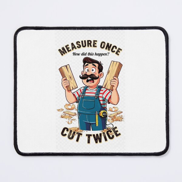 Item preview, Measure Once Cut Twice - Funny DIY Dad Fail | Woodworking Disaster | Handyman Humor Shirt designed and sold by Petringo.