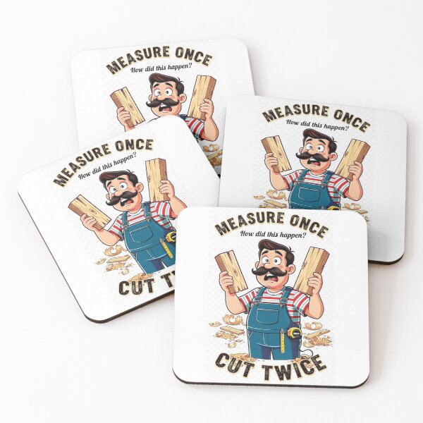 Item preview, Measure Once Cut Twice - Funny DIY Dad Fail | Woodworking Disaster | Handyman Humor Shirt designed and sold by Petringo.