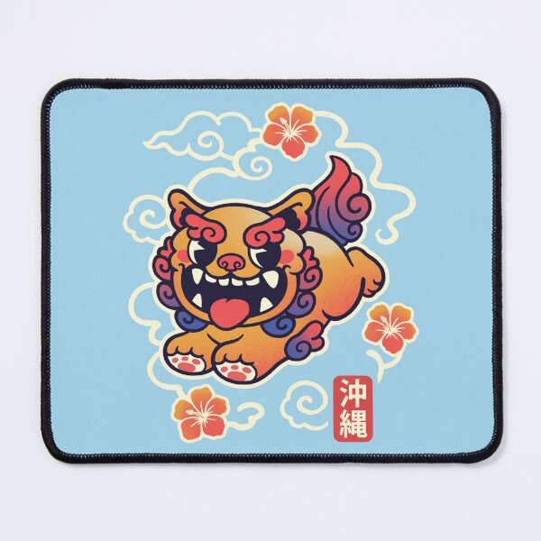 Item preview, Okinawa Shisa Guardian - Kawaii Japanese Mythological Lion with Hibiscus designed and sold by NemiMakeit.