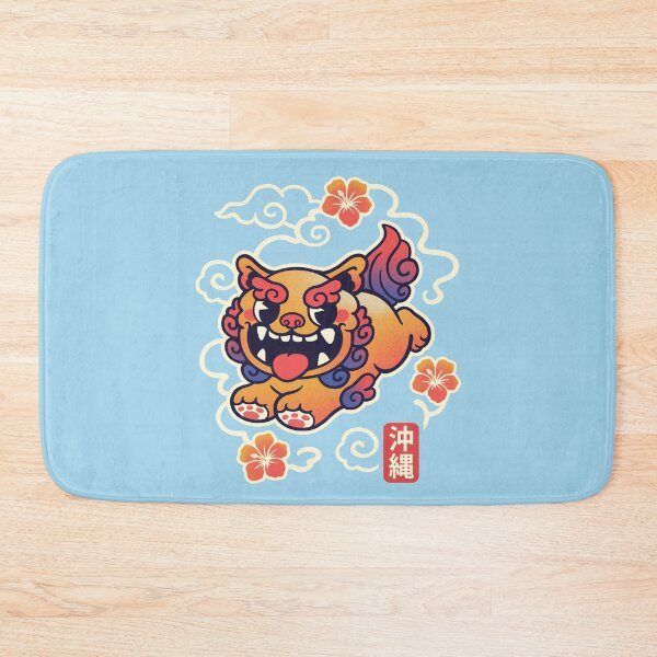 Item preview, Okinawa Shisa Guardian - Kawaii Japanese Mythological Lion with Hibiscus designed and sold by NemiMakeit.