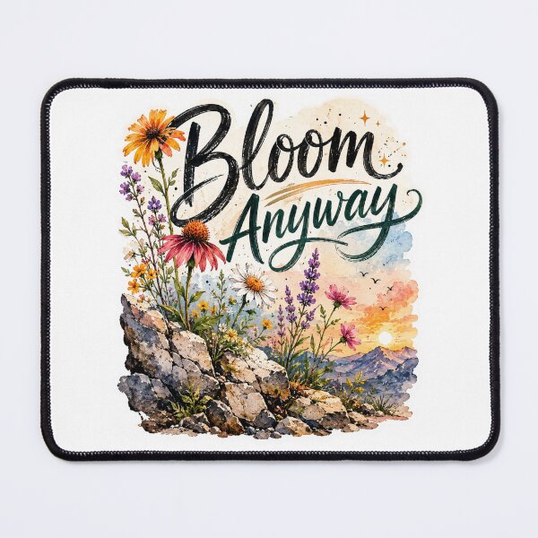 Item preview, Bloom Anyway Wildflower Quote designed and sold by Candlelit Catastrophes.