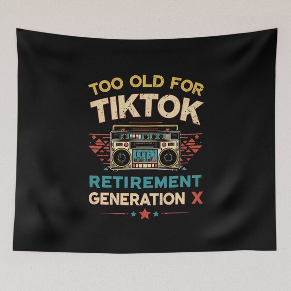 Item preview, Too Old For Tiktok Retirement Generation X Boombox designed and sold by HumansStuck12.