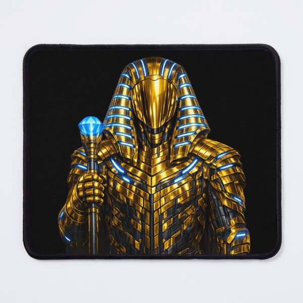 Item preview, Cyberpunk Pharaoh King — Gold Neon Armor Ancient Egyptian Warrior Art designed and sold by ArtoryWorks.