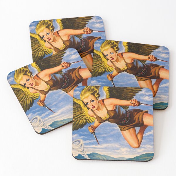 Item preview, Icarus Ascends – Atomic‑Age Winged Hero Pulp Illustration designed and sold by Analog Aura .