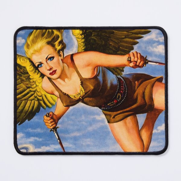 Item preview, Icarus Ascends – Atomic‑Age Winged Hero Pulp Illustration designed and sold by Analog Aura .