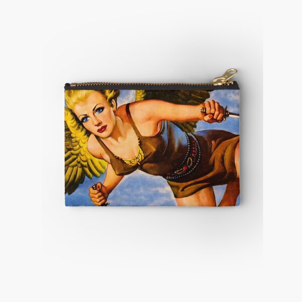 Item preview, Icarus Ascends – Atomic‑Age Winged Hero Pulp Illustration designed and sold by Analog Aura .