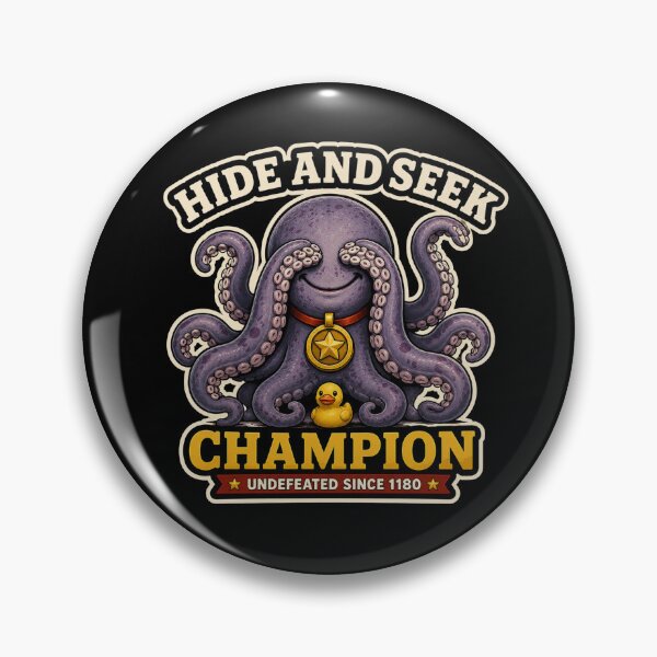 Item preview, Hide And Seek Champion Undefeated Since 1180 Funny Kraken Octopus Sea Monster designed and sold by GibasVisuals.