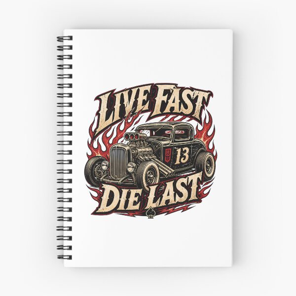 Item preview, Live Fast Die Last - Vintage Flaming Hot Rod 13 designed and sold by saamessart.