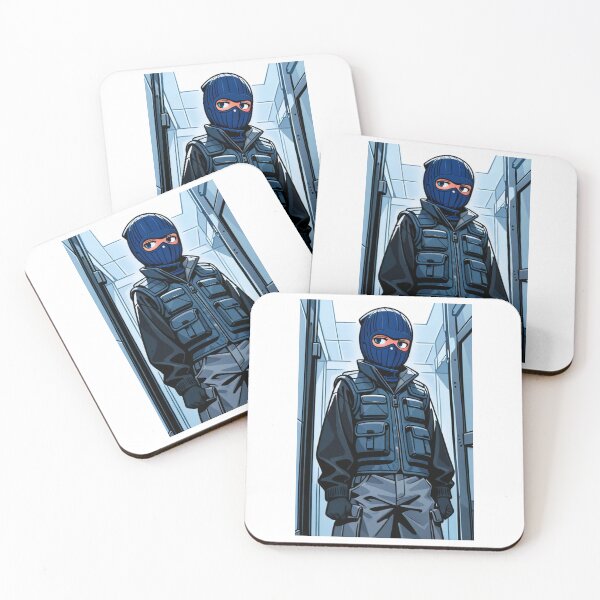 Item preview, Fashion - Man in Blue Puffer Vest Balaclava Cargo Streetwear Anime designed and sold by AnimeShin.