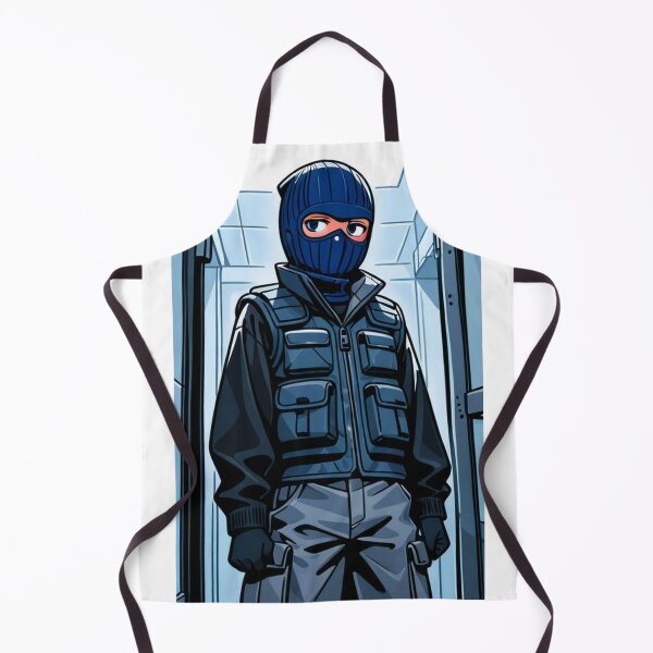 Item preview, Fashion - Man in Blue Puffer Vest Balaclava Cargo Streetwear Anime designed and sold by AnimeShin.