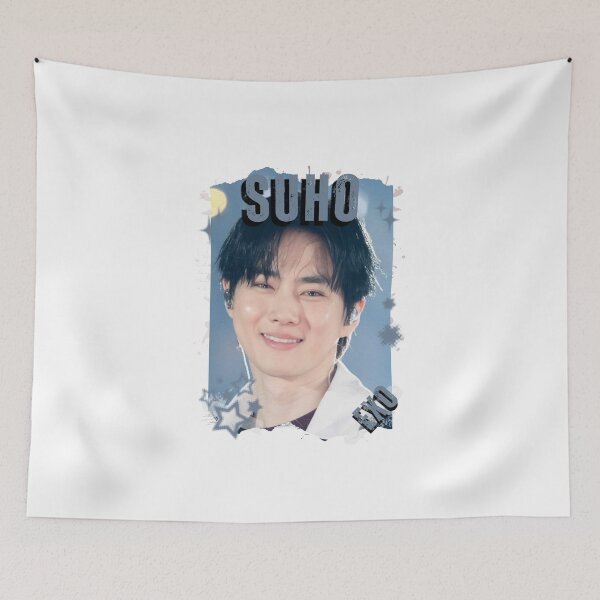 Artikelvorschau, EXOO Suho, K-Pop-Solokünstler, Schwarz-Weiß-Collage, digitales Kunstporträt entworfen und verkauft von AJUNICE STUDIO.