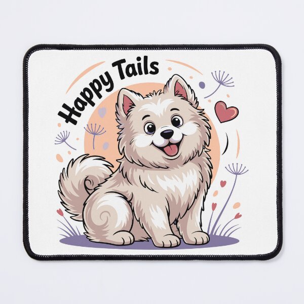 Item preview, Happy Tails Fluffy Samoyed Dog Shirt, Cute Samoyed Gift, Samoyed Lover Tee for Dog Owners designed and sold by Wearable Canvas...