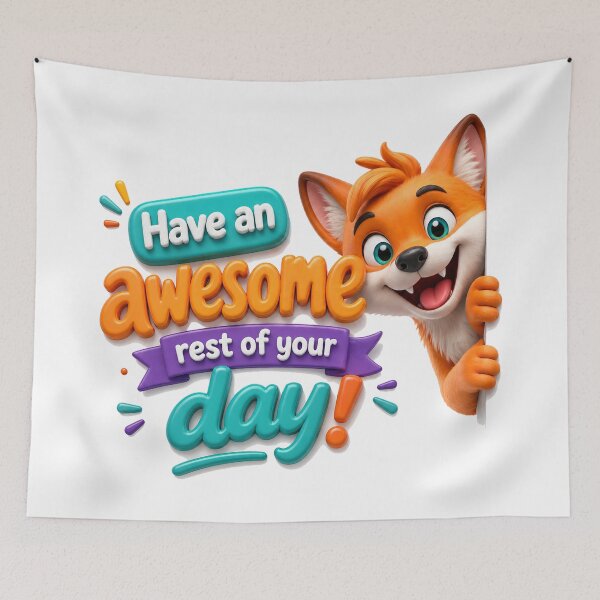 Item preview, Awesome Day Fox Greeting designed and sold by BlissBlvdShop.