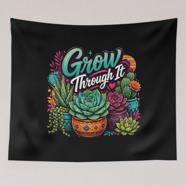 Item preview, Grow Through It Colorful Succulent  designed and sold by Sketchlegacy.