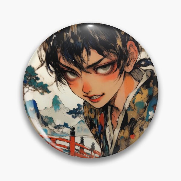 Item preview, Anime Warrior Girl with Red Bridge Landscape designed and sold by maplesoulkiller.