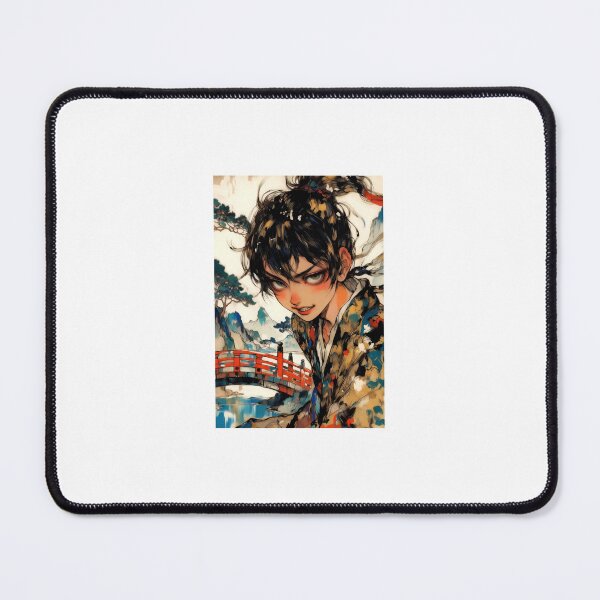 Item preview, Anime Warrior Girl with Red Bridge Landscape designed and sold by maplesoulkiller.