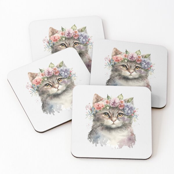 Item preview, Floral Crown Cat Portrait designed and sold by FloreDreamStudio.