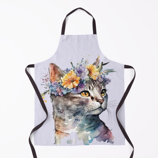 Item preview, Flower-Crowned Cat Watercolor designed and sold by FloreDreamStudio.