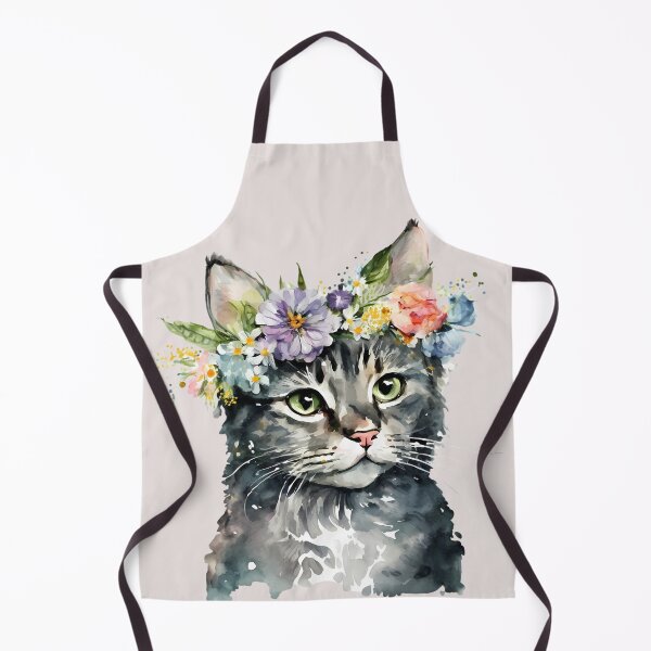 Item preview, Cat in a Blooming Floral Wreath designed and sold by FloreDreamStudio.