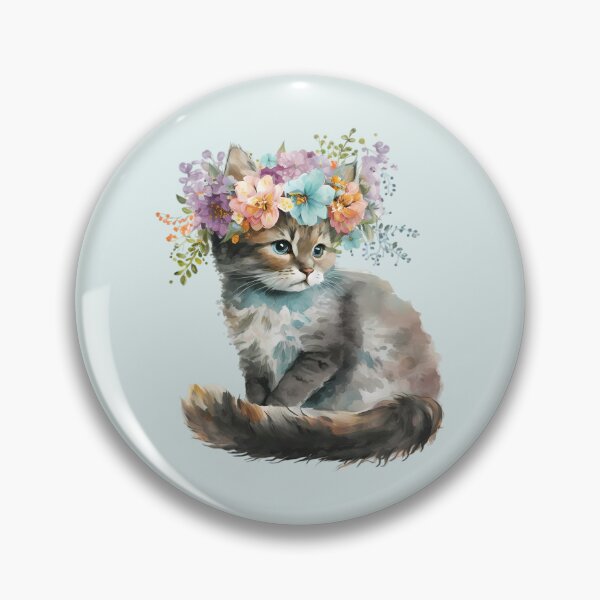 Item preview, Kitten with a Floral Crown designed and sold by FloreDreamStudio.