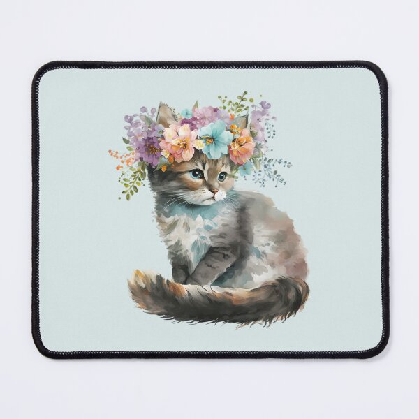 Item preview, Kitten with a Floral Crown designed and sold by FloreDreamStudio.