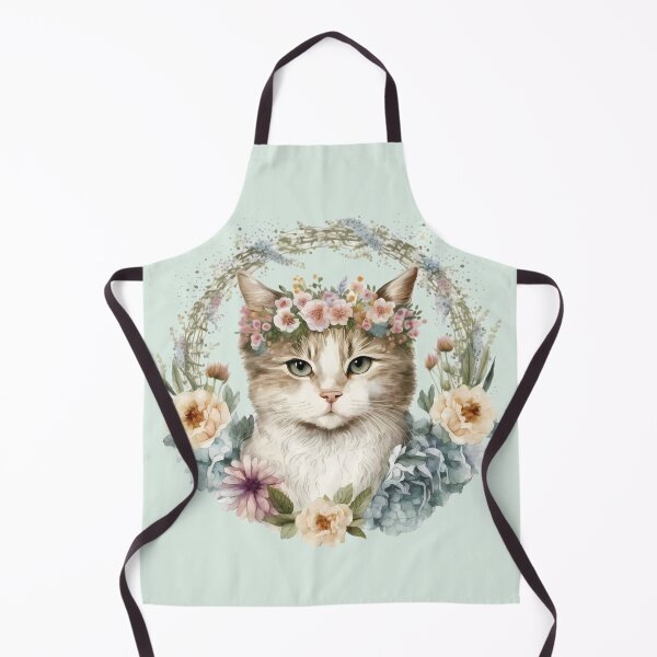 Item preview, Cream Cat Surrounded by Flowers designed and sold by FloreDreamStudio.
