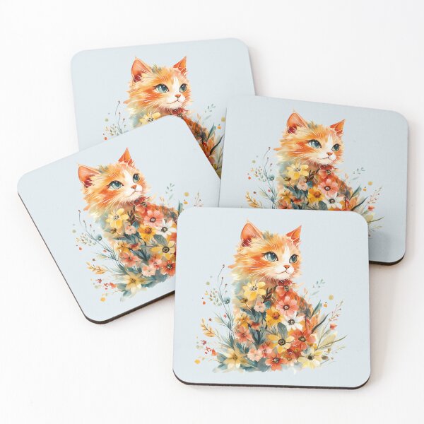 Item preview, Elegant Orange Cat in Bloom designed and sold by FloreDreamStudio.