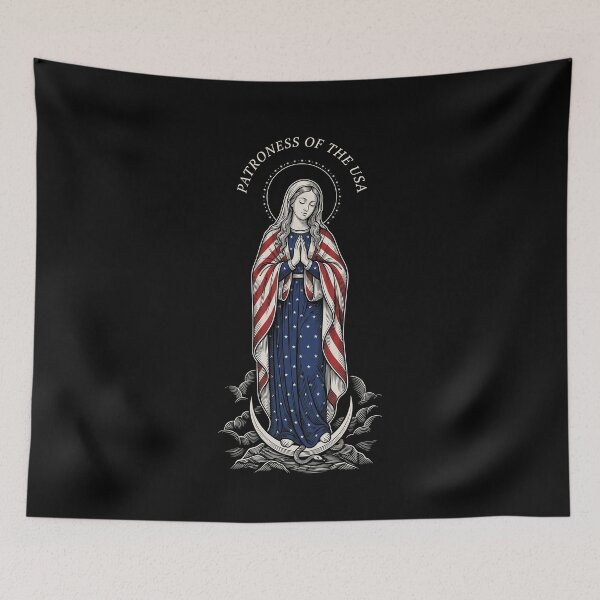 Item preview, Patroness Of The USA Patriotic Virgin Mary United States Devotion designed and sold by SofenArt.