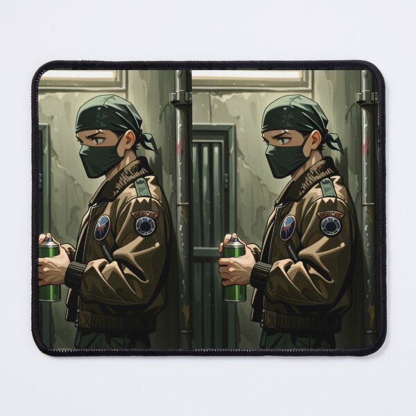 Item preview, Fashion - Man in Brown Bomber Jacket Spray Can Streetwear Anime Variant 3 designed and sold by AnimeShin.