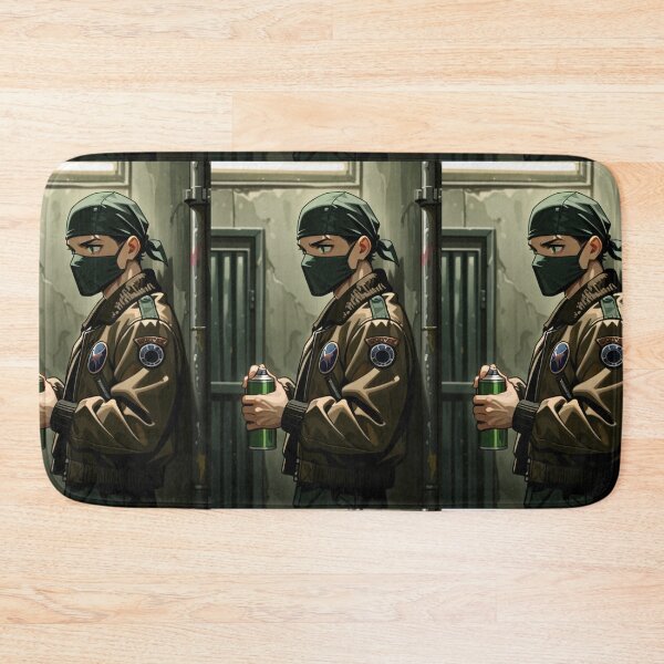 Item preview, Fashion - Man in Brown Bomber Jacket Spray Can Streetwear Anime Variant 3 designed and sold by AnimeShin.