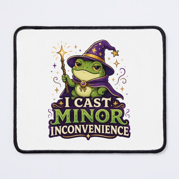 Item preview, Funny Frog Wizard I Cast Minor Inconvenience designed and sold by Rag-Dog.