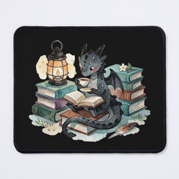 Item preview, Tea Time Dragon | Cozy Fantasy Reader designed and sold by AillustriaAK.