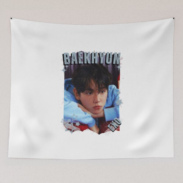 Item preview, EXOO Baekhyun Kpop Solo Artist Black and White Collage Digital Art Portrait designed and sold by AJUNICE STUDIO.