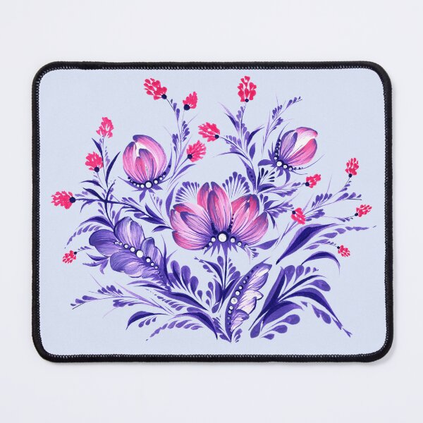 Item preview, Purple-pink flowers, Ukraine art, Petrykivka style, author's drawing designed and sold by Sunflower-7.