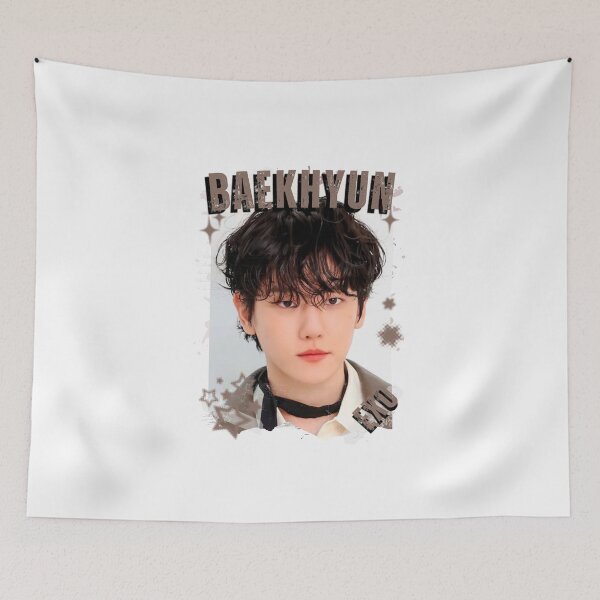 Artikelvorschau, EXOO Baekhyun Kpop Solo Artist Schwarz-Weiß-Collage Digitales Kunstporträt entworfen und verkauft von AJUNICE STUDIO.