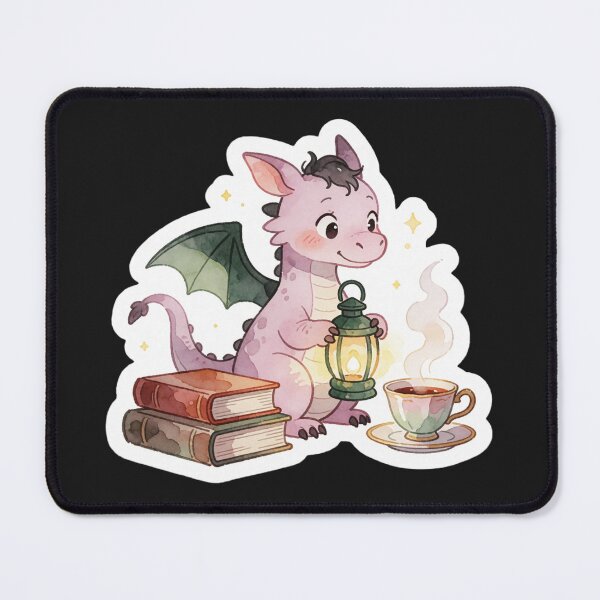 Item preview, Tea Time Dragon | Cozy Fantasy Reader designed and sold by AillustriaAK.