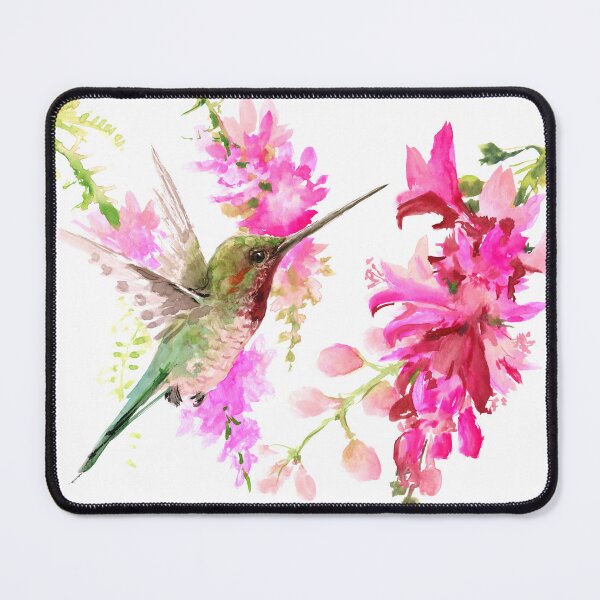 Item preview, Hummingbird and Pink Flowers designed and sold by surenart.