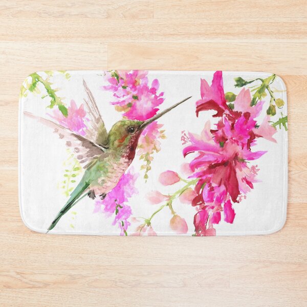 Item preview, Hummingbird and Pink Flowers designed and sold by surenart.