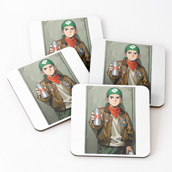 Item preview, Fashion - Man in Brown Bomber Jacket Spray Can Streetwear Anime designed and sold by AnimeShin.